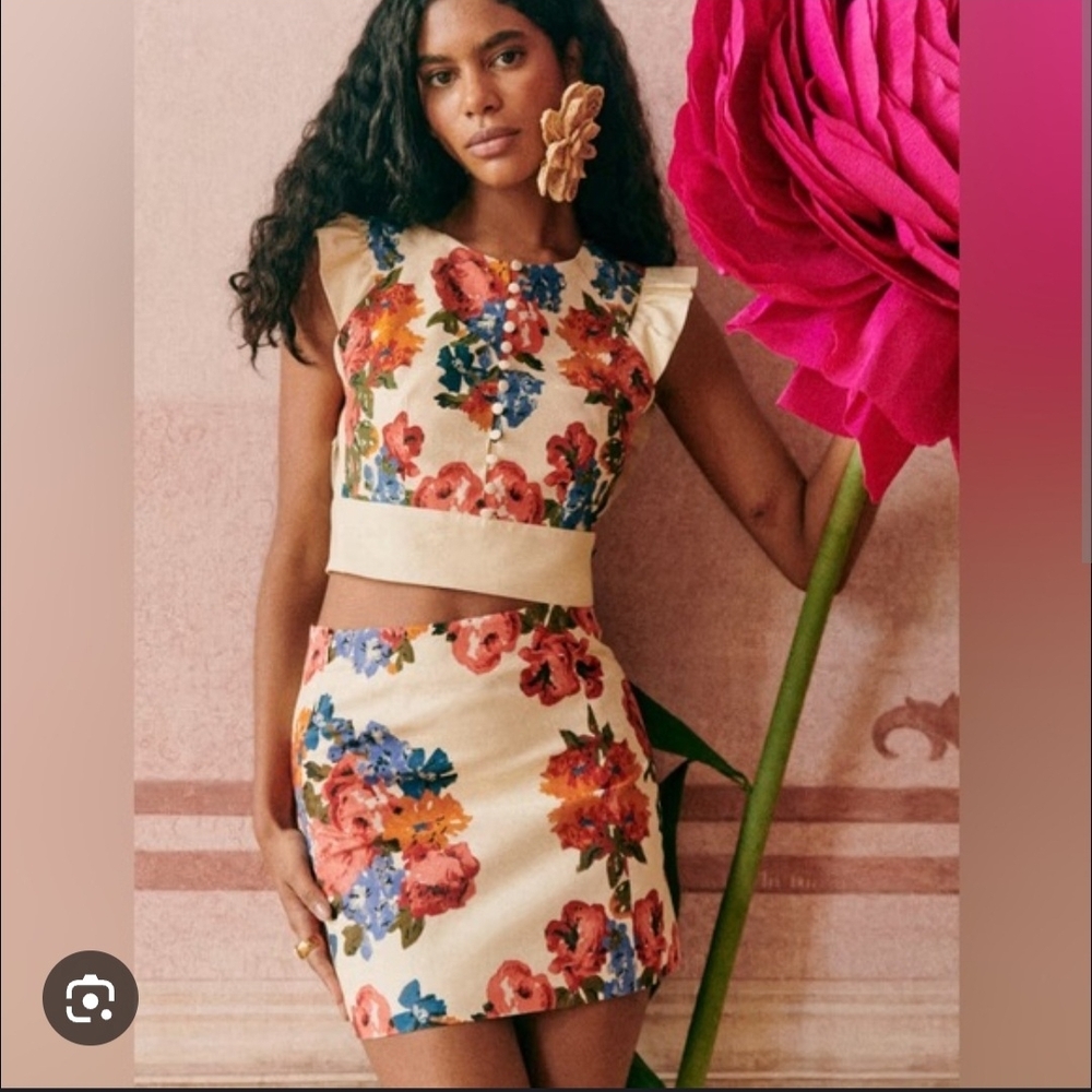 Sezane Maximilia Skirt Size 10 Maxi Roses